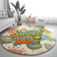 NZ Slang Sweet As Kiwi Shaka Sign Round Carpet New Zealand Surfboards Sun and Tropical Beach Retro TS04 - Polynesian Pride