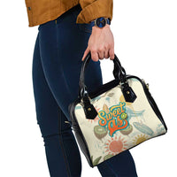 NZ Slang Sweet As Kiwi Shaka Sign Shoulder Handbag New Zealand Surfboards Sun and Tropical Beach Retro