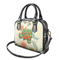 NZ Slang Sweet As Kiwi Shaka Sign Shoulder Handbag New Zealand Surfboards Sun and Tropical Beach Retro