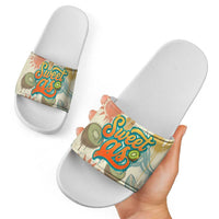 NZ Slang Sweet As Kiwi Shaka Sign Slide Sandals New Zealand Surfboards Sun and Tropical Beach Retro TS04 - Polynesian Pride