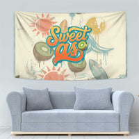 NZ Slang Sweet As Kiwi Shaka Sign Tapestry New Zealand Surfboards Sun and Tropical Beach Retro