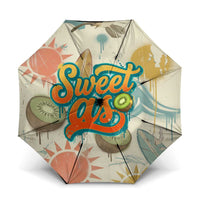 NZ Slang Sweet As Kiwi Shaka Sign Umbrella New Zealand Surfboards Sun and Tropical Beach Retro TS04 One Size Folded 11.42 inch Opened Diameter 37.4 inch Beige - Polynesian Pride