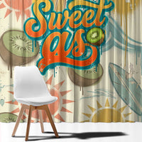 NZ Slang Sweet As Kiwi Shaka Sign Window Curtain New Zealand Surfboards Sun and Tropical Beach Retro TS04 - Polynesian Pride