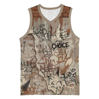 Choice Bro Graffiti Handshake Basketball Jersey New Zealand Slang Fern Brick Wall and Urban Street Art TS04 Unisex Multicolor - Polynesian Pride