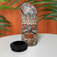 Choice Bro Graffiti Handshake 4 in 1 Can Cooler Tumbler New Zealand Slang Fern Brick Wall and Urban Street Art TS04 - Polynesian Pride