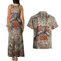 Choice Bro Graffiti Handshake Couples Matching Tank Maxi Dress and Hawaiian Shirt New Zealand Slang Fern Brick Wall and Urban Street Art TS04 - Polynesian Pride
