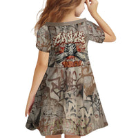 Choice Bro Graffiti Handshake Family Matching Off The Shoulder Long Sleeve Dress and Hawaiian Shirt New Zealand Slang Fern Brick Wall and Urban Street Art TS04 - Polynesian Pride