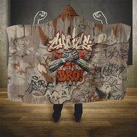 Choice Bro Graffiti Handshake Hooded Blanket New Zealand Slang Fern Brick Wall and Urban Street Art TS04 - Polynesian Pride