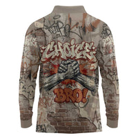 Choice Bro Graffiti Handshake Long Sleeve Polo Shirt New Zealand Slang Fern Brick Wall and Urban Street Art TS04 - Polynesian Pride