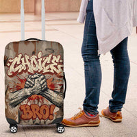 Choice Bro Graffiti Handshake Luggage Cover New Zealand Slang Fern Brick Wall and Urban Street Art