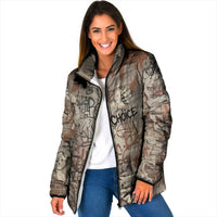 Choice Bro Graffiti Handshake Padded Jacket New Zealand Slang Fern Brick Wall and Urban Street Art TS04 Women Multicolor - Polynesian Pride