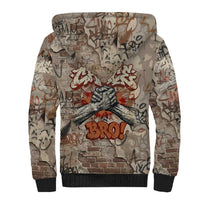 Choice Bro Graffiti Handshake Sherpa Hoodie New Zealand Slang Fern Brick Wall and Urban Street Art TS04 - Polynesian Pride