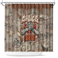 Choice Bro Graffiti Handshake Shower Curtain New Zealand Slang Fern Brick Wall and Urban Street Art TS04 Multicolor - Polynesian Pride