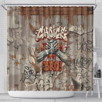 Choice Bro Graffiti Handshake Shower Curtain New Zealand Slang Fern Brick Wall and Urban Street Art TS04 - Polynesian Pride