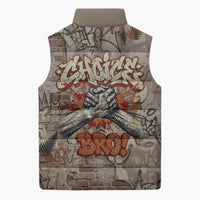 Choice Bro Graffiti Handshake Sleeveless Puffer Jacket New Zealand Slang Fern Brick Wall and Urban Street Art TS04 - Polynesian Pride