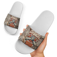 Choice Bro Graffiti Handshake Slide Sandals New Zealand Slang Fern Brick Wall and Urban Street Art TS04 - Polynesian Pride