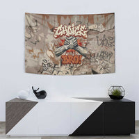 Choice Bro Graffiti Handshake Tapestry New Zealand Slang Fern Brick Wall and Urban Street Art