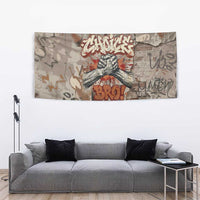 Choice Bro Graffiti Handshake Tapestry New Zealand Slang Fern Brick Wall and Urban Street Art