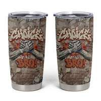 Choice Bro Graffiti Handshake Tumbler Cup New Zealand Slang Fern Brick Wall and Urban Street Art TS04 Multicolor - Polynesian Pride