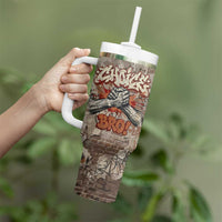 Choice Bro Graffiti Handshake Tumbler With Handle New Zealand Slang Fern Brick Wall and Urban Street Art TS04 - Polynesian Pride