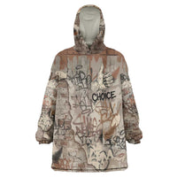 Choice Bro Graffiti Handshake Wearable Blanket Hoodie New Zealand Slang Fern Brick Wall and Urban Street Art TS04 One Size Multicolor - Polynesian Pride