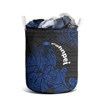Pohnpei Federated States Of Micronesia Laundry Basket Polynesian Tribal Heritage Art With Blue Island Tattoo Patterns TS04 - Polynesian Pride
