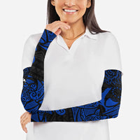 Pohnpei Federated States Of Micronesia Arm Sleeves Polynesian Tribal Heritage Art With Blue Island Tattoo Patterns