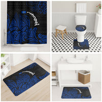 Pohnpei Federated States Of Micronesia Bathroom Set Polynesian Tribal Heritage Art With Blue Island Tattoo Patterns TS04 - Polynesian Pride