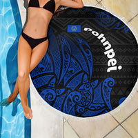 Pohnpei Federated States Of Micronesia Beach Blanket Polynesian Tribal Heritage Art With Blue Island Tattoo Patterns TS04 - Polynesian Pride