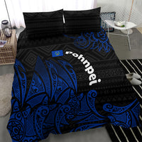 Pohnpei Federated States Of Micronesia Bedding Set Polynesian Tribal Heritage Art With Blue Island Tattoo Patterns TS04 - Polynesian Pride
