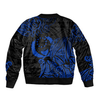 Pohnpei Federated States Of Micronesia Bomber Jacket Polynesian Tribal Heritage Art With Blue Island Tattoo Patterns TS04 - Polynesian Pride