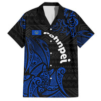 Pohnpei Federated States Of Micronesia Hawaiian Shirt Polynesian Tribal Heritage Art With Blue Island Tattoo Patterns