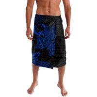 Pohnpei Federated States Of Micronesia Lavalava Polynesian Tribal Heritage Art With Blue Island Tattoo Patterns TS04 Black Blue - Polynesian Pride