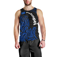 Pohnpei Federated States Of Micronesia Men Tank Top Polynesian Tribal Heritage Art With Blue Island Tattoo Patterns