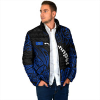 Pohnpei Federated States Of Micronesia Padded Jacket Polynesian Tribal Heritage Art With Blue Island Tattoo Patterns TS04 - Polynesian Pride