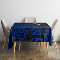 Pohnpei Federated States Of Micronesia Tablecloth Polynesian Tribal Heritage Art With Blue Island Tattoo Patterns TS04 - Polynesian Pride