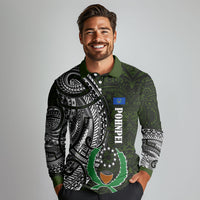 Pohnpei Federated States Of Micronesia Long Sleeve Polo Shirt Polynesian Tribal Heritage Art With Kaselehlie State Seal TS04 - Polynesian Pride
