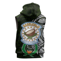 Pohnpei Federated States Of Micronesia Sleeveless Zip Hoodie Polynesian Tribal Heritage Art With Kaselehlie State Seal TS04 - Polynesian Pride