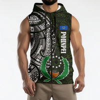 Pohnpei Federated States Of Micronesia Sleeveless Zip Hoodie Polynesian Tribal Heritage Art With Kaselehlie State Seal TS04 - Polynesian Pride