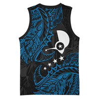 Yap Island Tribal Heritage Basketball Jersey Micronesian Polynesian Tattoo Pattern Blue Black Cultural Art TS04 - Polynesian Pride