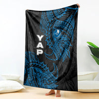 Yap Island Tribal Heritage Blanket Micronesian Polynesian Tattoo Pattern Blue Black Cultural Art TS04 - Polynesian Pride