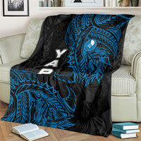Yap Island Tribal Heritage Blanket Micronesian Polynesian Tattoo Pattern Blue Black Cultural Art TS04 - Polynesian Pride