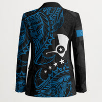 Yap Island Tribal Heritage Blazer Micronesian Polynesian Tattoo Pattern Blue Black Cultural Art TS04 - Polynesian Pride