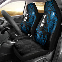 Yap Island Tribal Heritage Car Seat Cover Micronesian Polynesian Tattoo Pattern Blue Black Cultural Art TS04 - Polynesian Pride