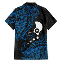 Yap Island Tribal Heritage Family Matching Tank Maxi Dress and Hawaiian Shirt Micronesian Polynesian Tattoo Pattern Blue Black Cultural Art TS04 - Polynesian Pride