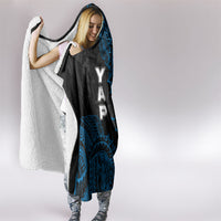 Yap Island Tribal Heritage Hooded Blanket Micronesian Polynesian Tattoo Pattern Blue Black Cultural Art TS04 - Polynesian Pride