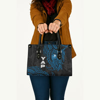 Yap Island Tribal Heritage Leather Bag Micronesian Polynesian Tattoo Pattern Blue Black Cultural Art TS04 - Polynesian Pride