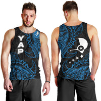 Yap Island Tribal Heritage Men Tank Top Micronesian Polynesian Tattoo Pattern Blue Black Cultural Art TS04 - Polynesian Pride