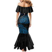 Yap Island Tribal Heritage Mermaid Dress Micronesian Polynesian Tattoo Pattern Blue Black Cultural Art TS04 - Polynesian Pride