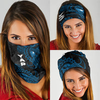 Yap Island Tribal Heritage Neck Gaiter Micronesian Polynesian Tattoo Pattern Blue Black Cultural Art TS04 - Polynesian Pride